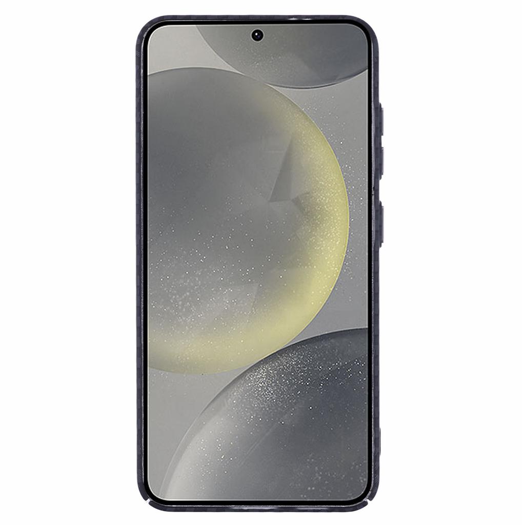 For Samsung Galaxy S25 Case Compatible with MagSafe Carbon Fiber Texture Water Transfer PC Phone Cover