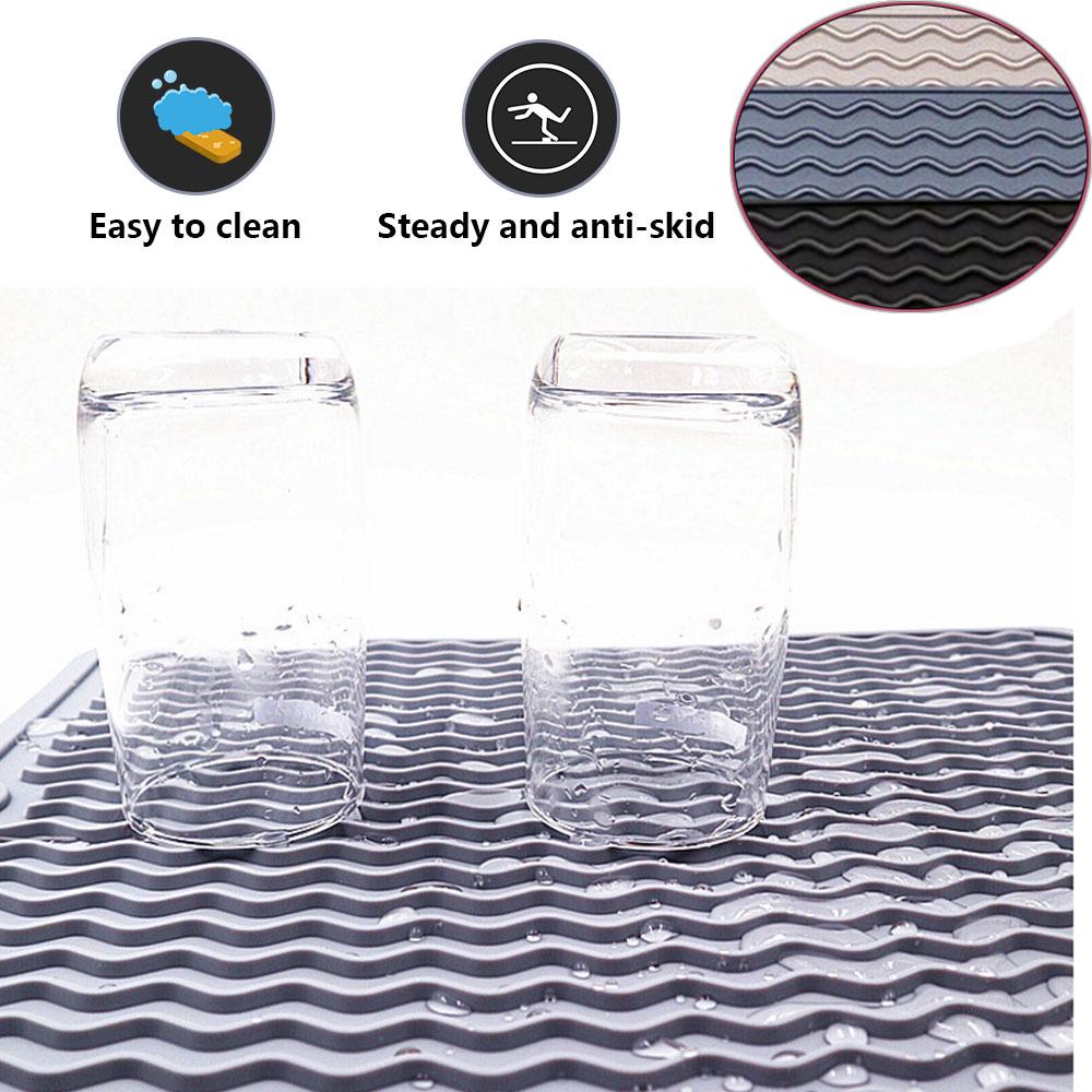 Kitchen Wave Non-slip Draining Pad Silicone Drying Mat Heat Insulation Pad Placemat Table Mat