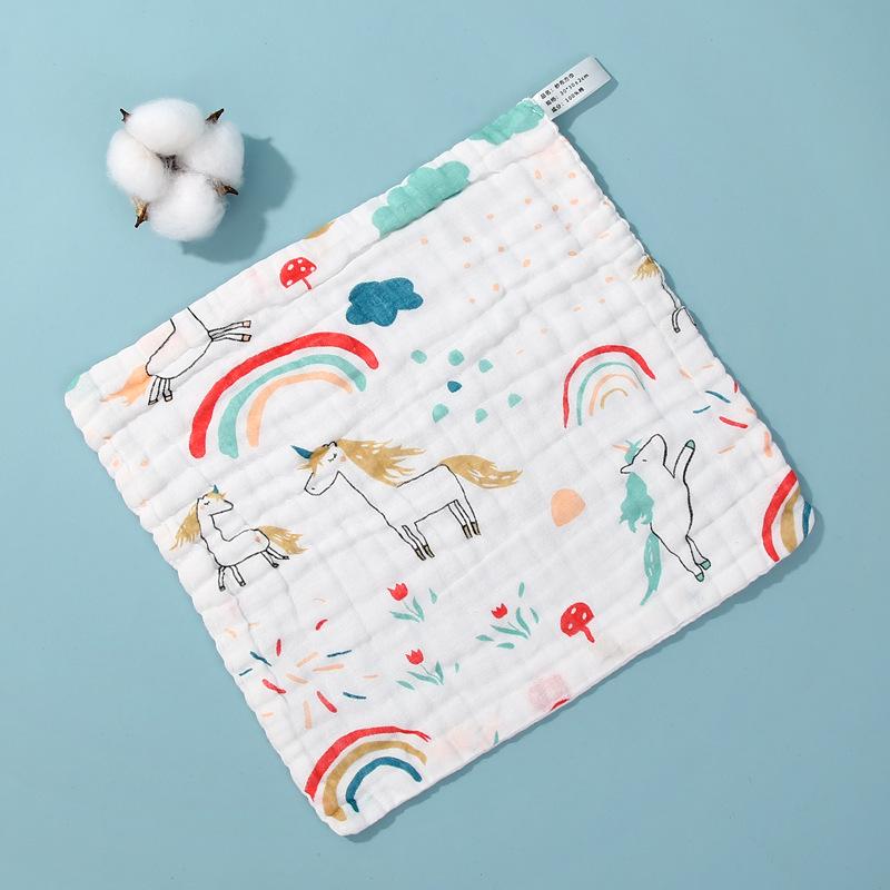 Плотное предварительно стиранное детское мультяшное марлевое полотенце - Мягкая мочалка для домашнего использования