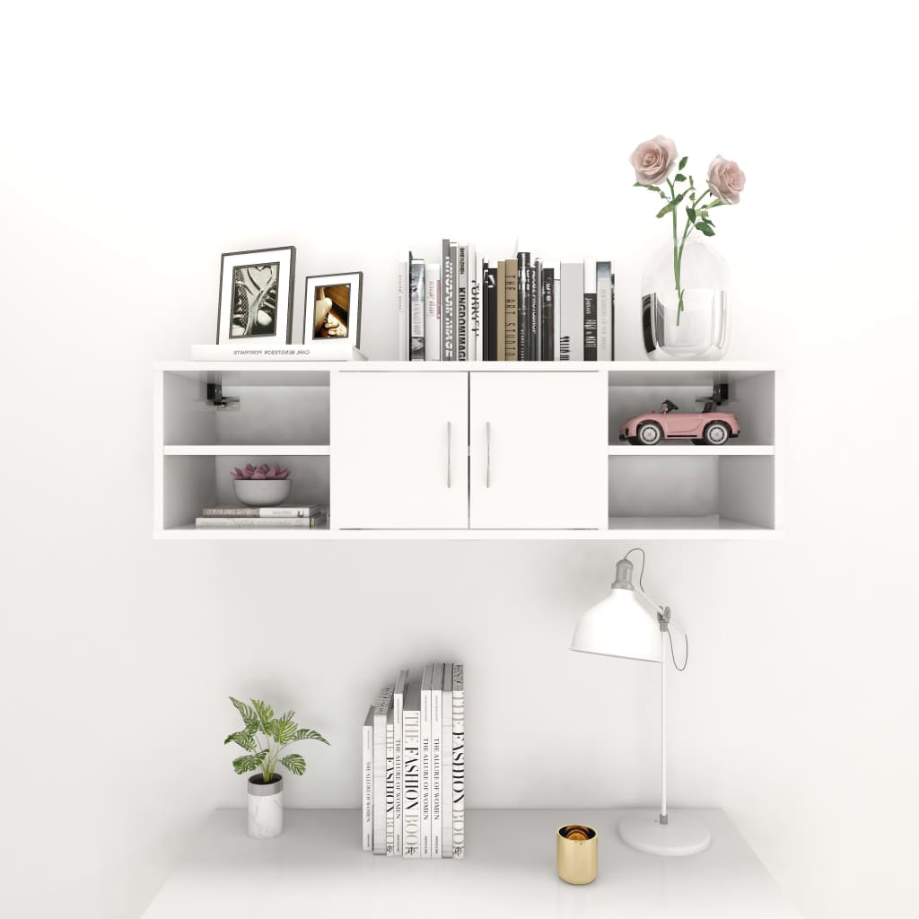 Wall Shelf White 102x30x29 cm Particleboard