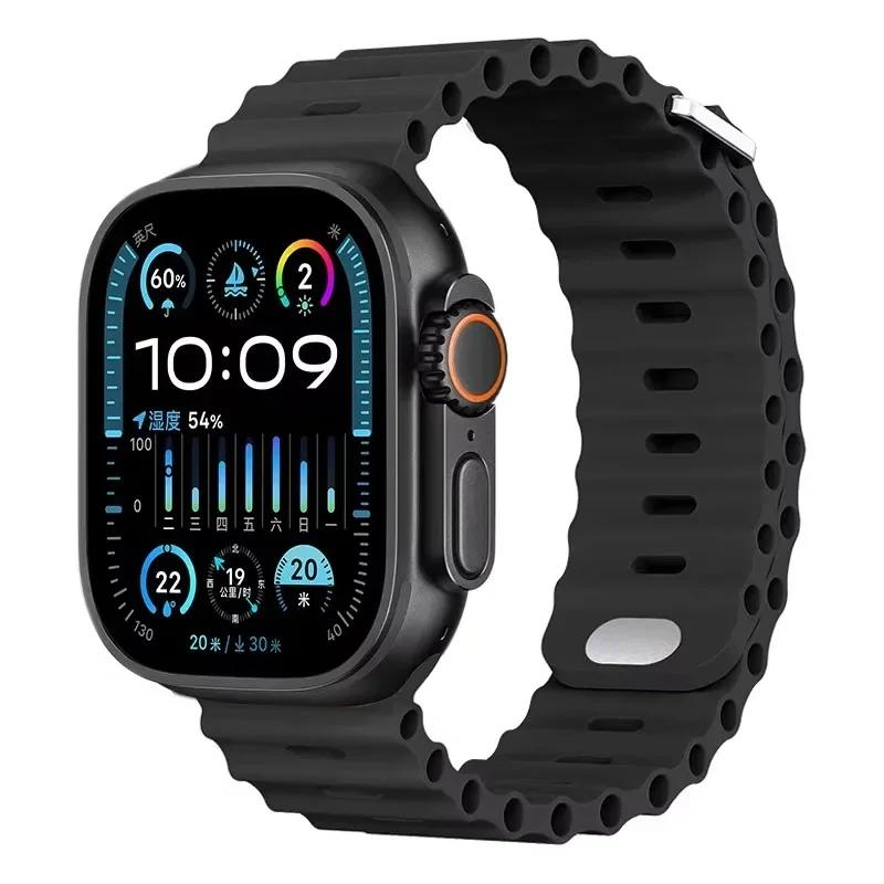 Силиконовый ремешок Ocean для Apple Watch Ultra 3/2 49 мм Серии 11/10 46 мм 42 мм 9 8 7 45 мм 41 мм Ремешок для часов iWatch 6 5 SE 44 40 мм