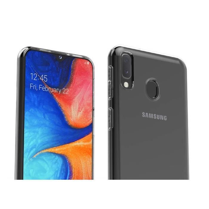 Coque pour Samsung Galaxy A20E + Verre Trempe - Protection Silicone Souple Ultra Mince Film Vitre Protection Ecran [Phonillico®]