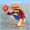 Фигурка Луффи из One Piece в сидячей позе, ПВХ, с подставкой для коллекционирования, для фанатов аниме