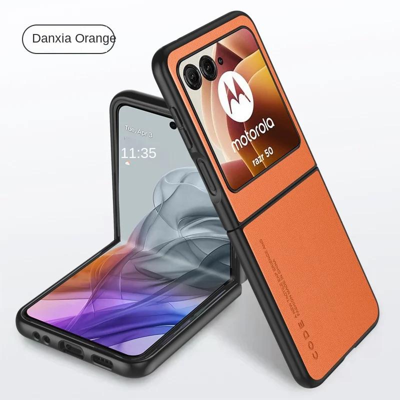 Роскошный чехол из премиальной кожи для Motorola Razr 50 Ultra Moto Razr50 50Ultra 2025 Razr40 2025 Ударопрочный чехол для телефона из твердого пластика