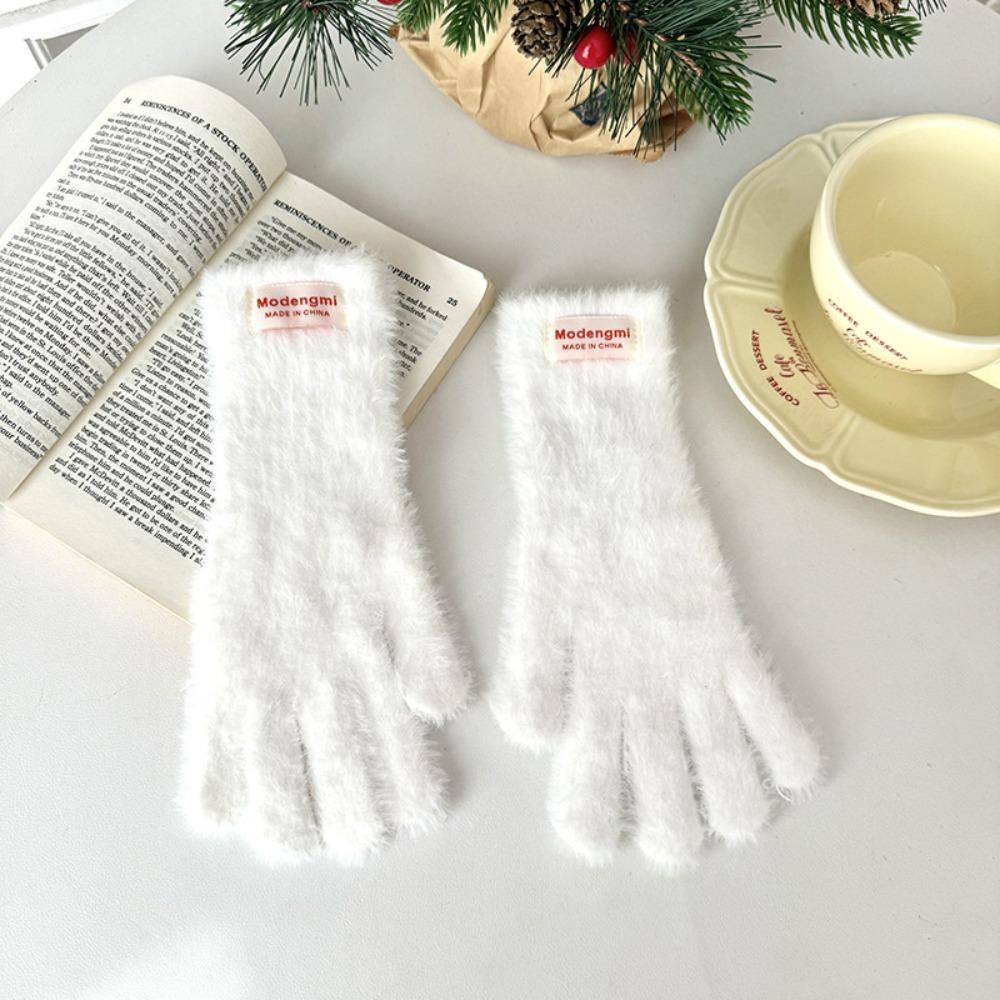 Korean Style Warm Gloves Touchscreen Full Finger Mittens High Quality Winter Knitted Gloves Women