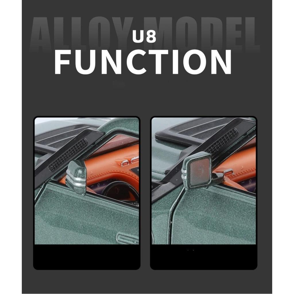 1/24 BYD Yangwang U8 SUV Модель автомобиля из литого металла Игрушка Новые энергетические внедорожники Модель автомобиля Звук и свет Детский подарок