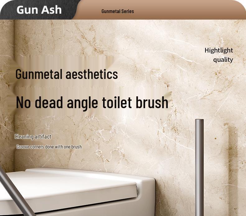 Настенная туалетная щетка с длинной ручкой - Установка без сверления, Без мертвых углов, Набор для уборки ванной комнаты