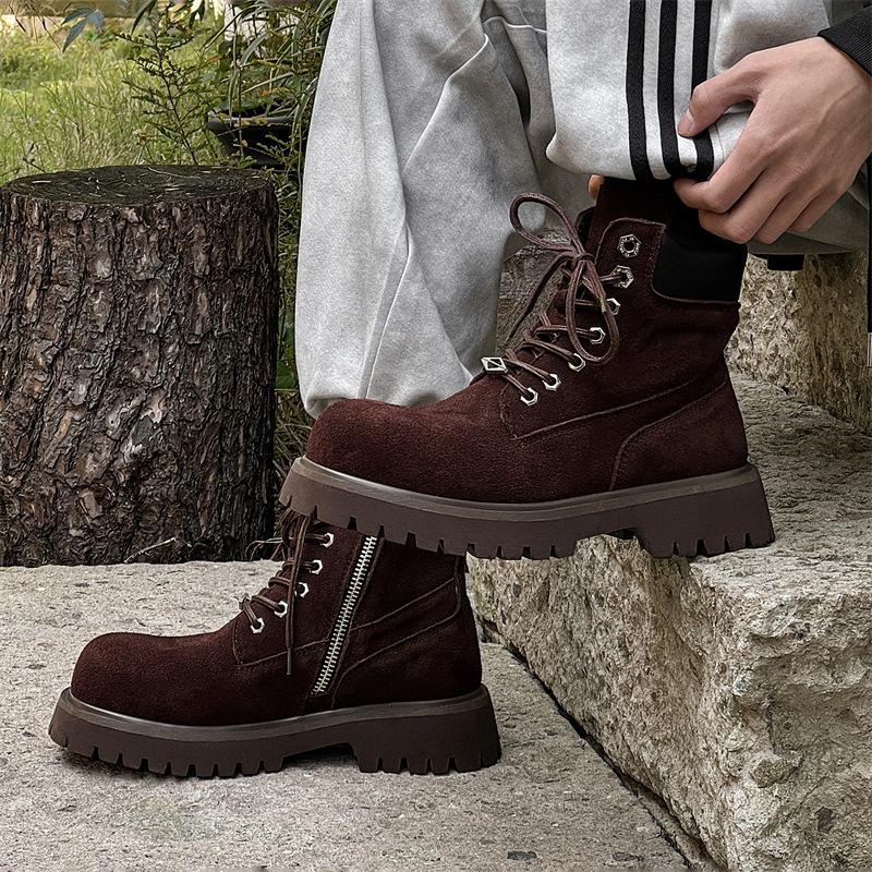 Большеголовые уличные высокие ботинки-дезерты, модные ботинки Мартина, мужские ботинки на высокой толстой подошве, рабочие ботинки, ботинки-локомотивы 66681-J