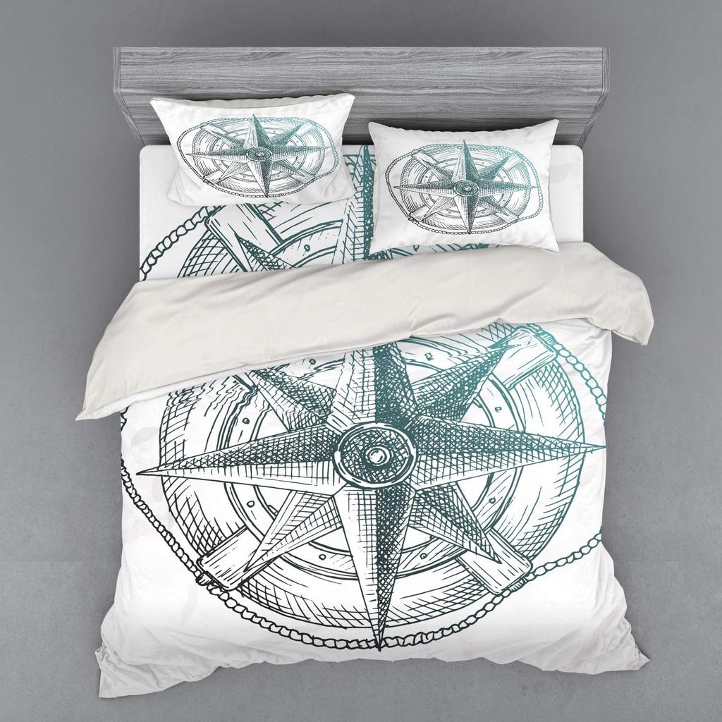 Пододеяльник с рулем для взрослых, размер Queen, легкий, для спальни, 2 наволочки, 1 пододеяльник, без одеяла