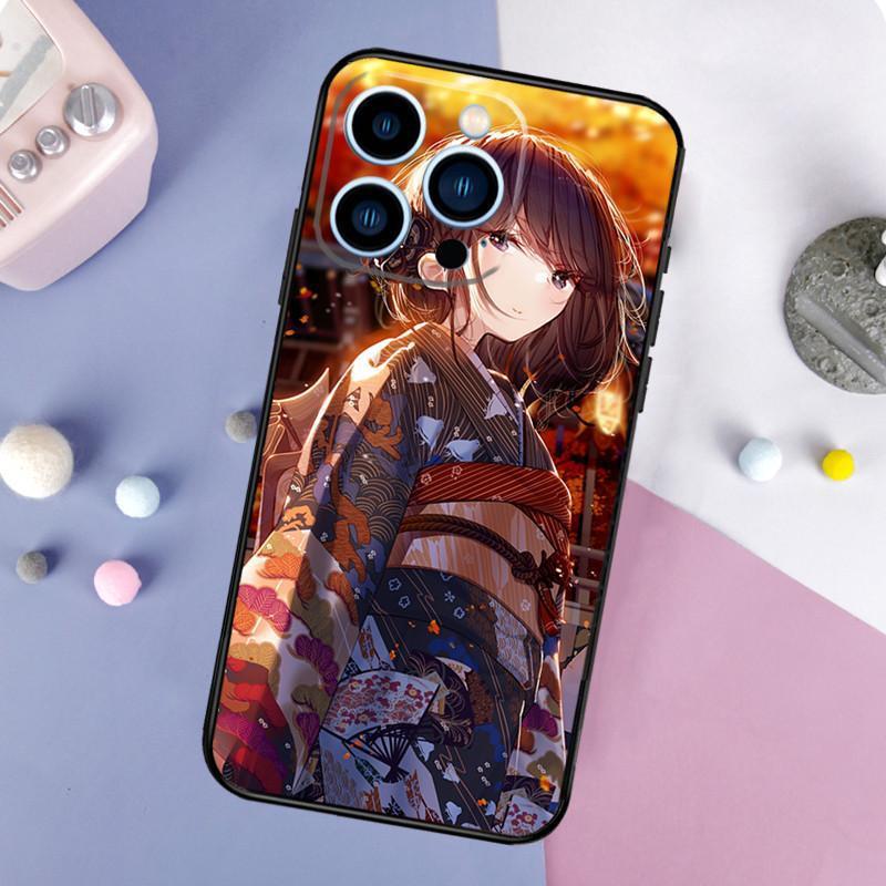 Чехол для мобильного телефона Apple IPhone15, чехол для мобильного телефона с японской анимацией Geisha, защитный чехол от падения с рисунком, защитный чехол для мобильного телефона Huawei