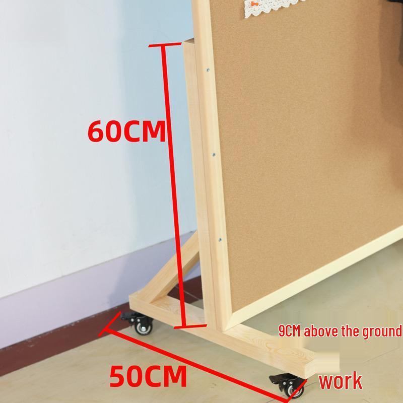 Mobile Felt Bulletin and Photo Display Board - Vertical Standing Announcement Wall for School and Office Use