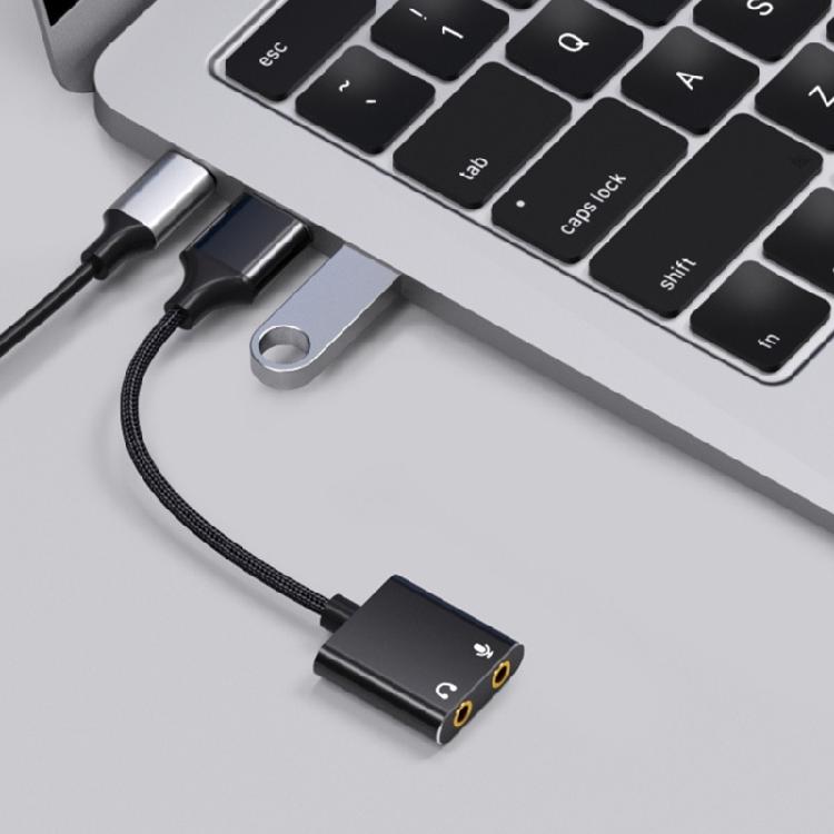 USB-адаптер на 3,5 мм для аудио, внешняя звуковая карта USB с поддержкой микрофона высокой чувствительности и мониторингом в реальном времени