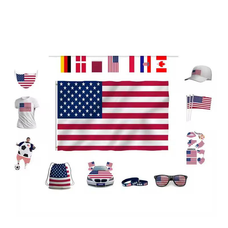 2026 US, Canada and Mexico World Cup Fan Party Supplies Set Mexico Flag Cover Cover Drawstring Bag