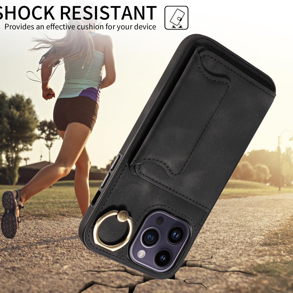 Чехол-держатель для карт с кольцом и слотами для телефона для iPhone 14 серии. Для iPhone 14, iPhone 14 Plus, iPhone 14 Pro, iPhone 14 Pro Max