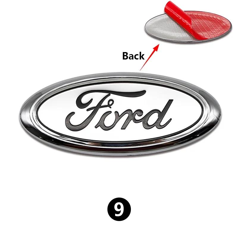 Car Sticker Ford New 2025 Hot 1Pc 17.5cm Car Front Rear Emblem Badge Trunk Hood Decal Sticker For Ford Edge Escape Fiesta Transi