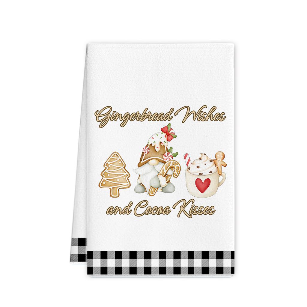 Рождественское полотенце 2025 новое трансграничное полотенце из микрофибры с принтом кухонное полотенце праздничное украшение