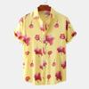 2022 Summer Men's Short Sleeve Floral Shirt - European and American Style
