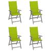 Day and Night - Day and Night Reclining Garden Chairs and Cushions 4 Pcs Solid Acacia Wood
