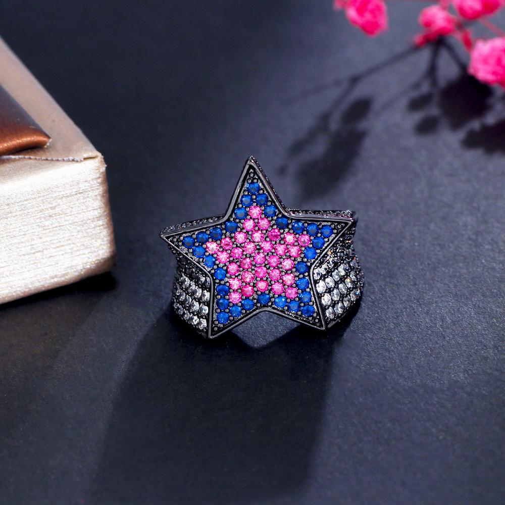 Ювелирные изделия CMM, роскошные большие массивные кольца с микро цирконием, эффектные кольца на палец с пентаграммой для женщин, вечерние ювелирные изделия, подарок