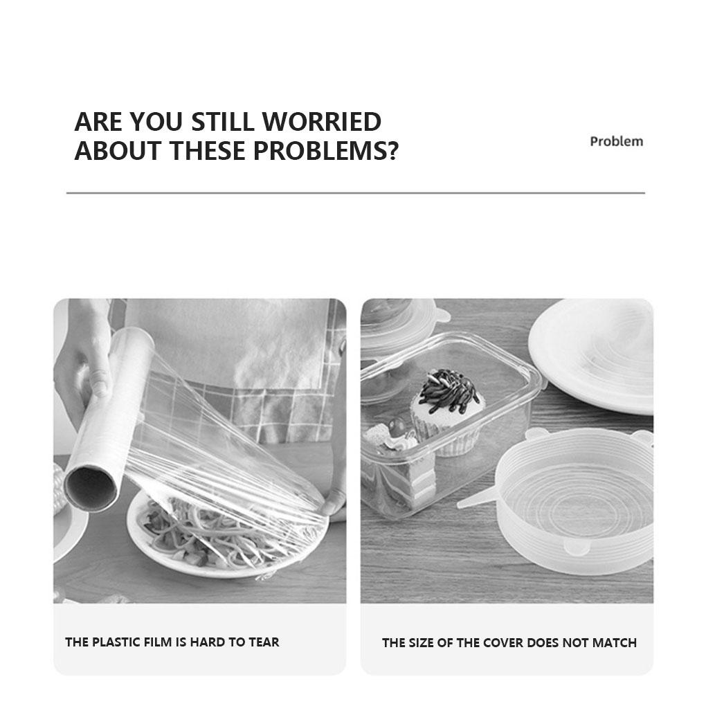 100X Крышка для еды Пластиковая пленка Свежие крышки Многоразовые Моющиеся Удобные Бытовые аксессуары Миска Бутылка Кухонный гаджет