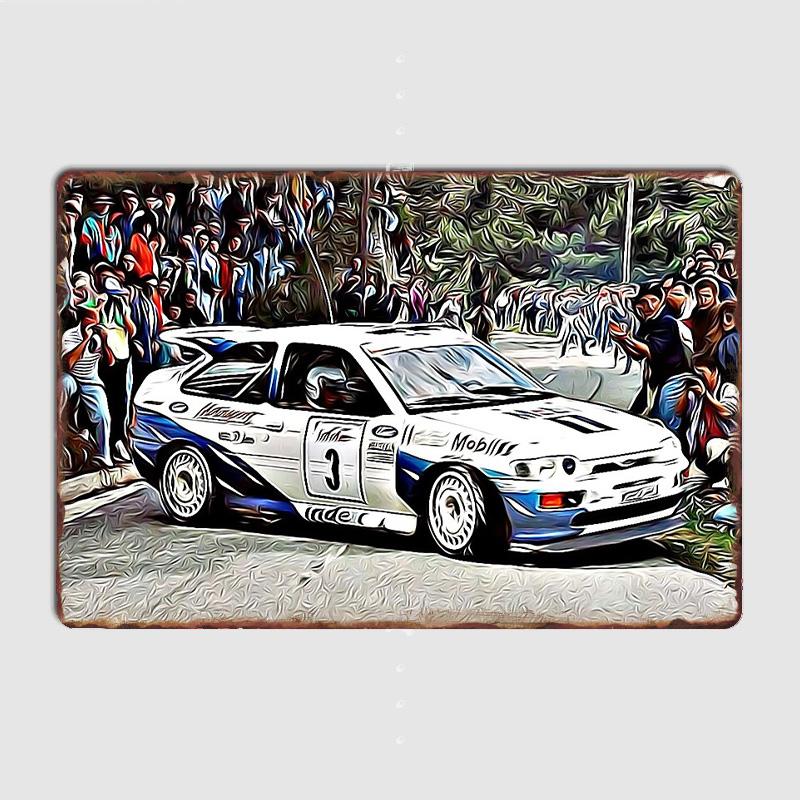Ford Escort RS Cosworth Раллийная Легенда Металлическая Табличка Постер Гараж Внутренняя Комната Декорация Автомобильный Клуб Винтаж Домашний Декор