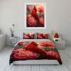 Floral Elegance And Scarlet Beauty Kid'S And Adults' Bedroom Decor, Exquisite Three-Piece Bedding Set Gift