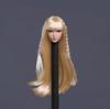 Scale Female Head Asian Pale Head for Female Seamless Action Figure Collection Blonde 1/12 Sculpt, Girl, Skin, Sculpt, 6-Inch (Long Hair)