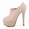 Women Boots Sexy Stilettos Fashion Autumn Winter 14cm Round Toes High Heels Ladies Casual Platform Pumps Leather Party Shoes