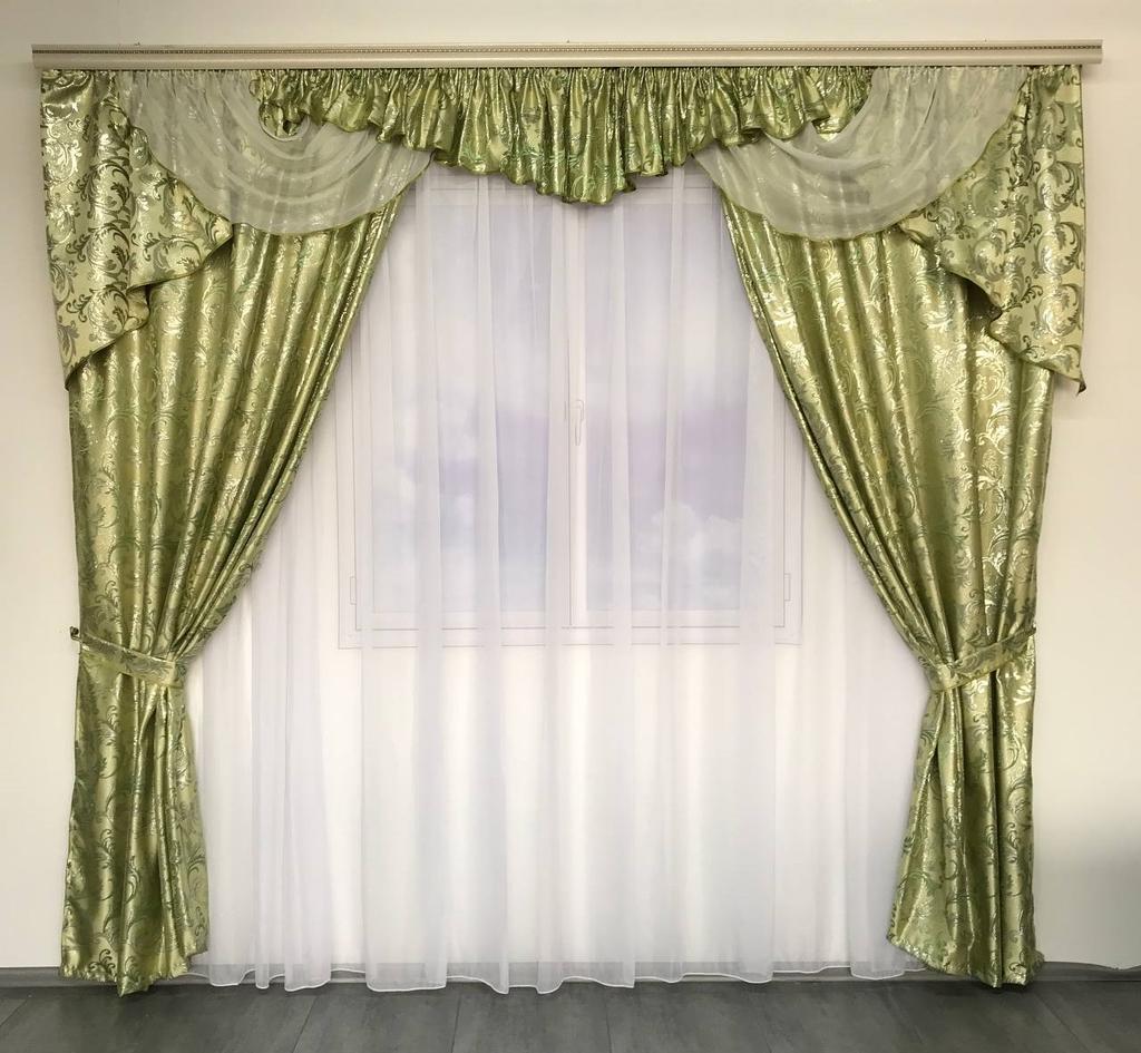 Комплект оконных штор с ламбрекеном (150х270 см), жаккард