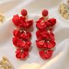Petal Design Bohemian Tassel Ear Cuffs Colorful Non-Piercing Earrings  Music Festivals