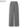 ZANZEA Женские летние свободные прямые плиссированные брюки