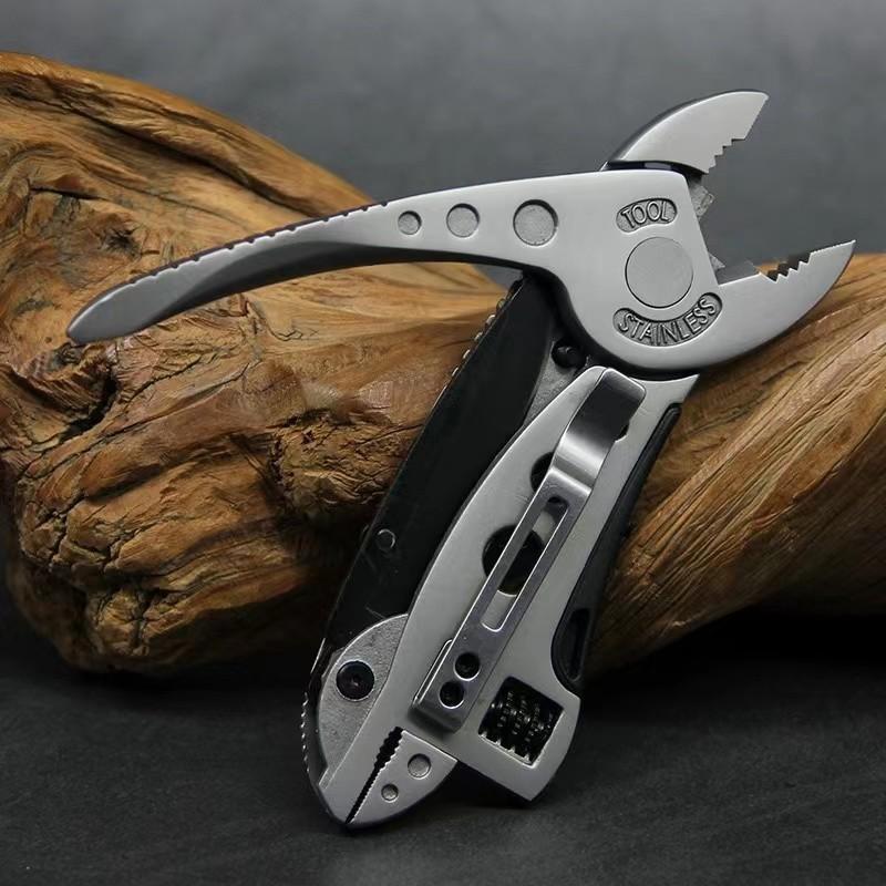 Multi-Tool Survival Knife Multi Tool Set Purpose Adjustable Wrench Knife Wire Cutter Pliers Gear Tools Set