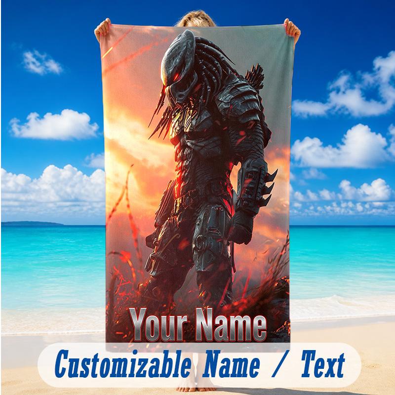 Beach Towel Custom Name Text, Quick Dry Large Towel For Beach HomePredator