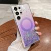 For Samsung Galaxy S24 S23 S22 Plus Ultra Bling Glitter Sequin Magsafe Magnetic Wireless Charging Phone Case Epoxy Soft Cover