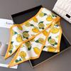 Korean Long Skinny Silk Scarf for Women Bag Tie Lady Hairband Fruit Print Brand Lady Neckerchief Ribbon Bag Handle Ribbon Scarf