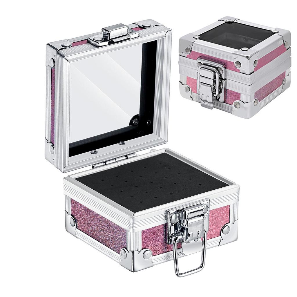 Nail Art High-End 25-Hole Grinding Head Organizer with Portable Aluminum Box