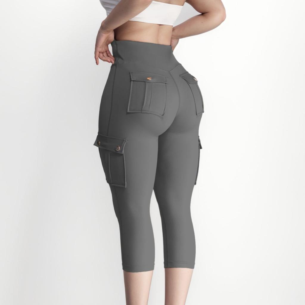 Женские эластичные леггинсы для йоги, фитнес-бег, тренажерный зал, спортивные брюки длиной 3/4, расклешенные брюки