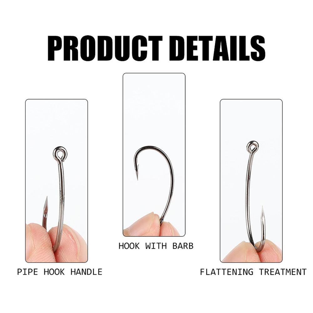 Fishing Hook Set High Carbon Steel 3 Sizes Circle Hooks With Box Package For Outdoor Daily Fishing Professional Anglers 40PCS