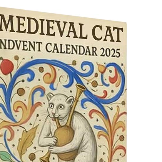 Medieval Cat Advent Calendar 2025 24 Day Christmas Countdown with 24 Collectible Medieval Cat Acrylic Ornaments for Cat Lovers Art Fans