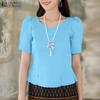 Женская летняя повседневная блузка с коротким рукавом и V-образным вырезом