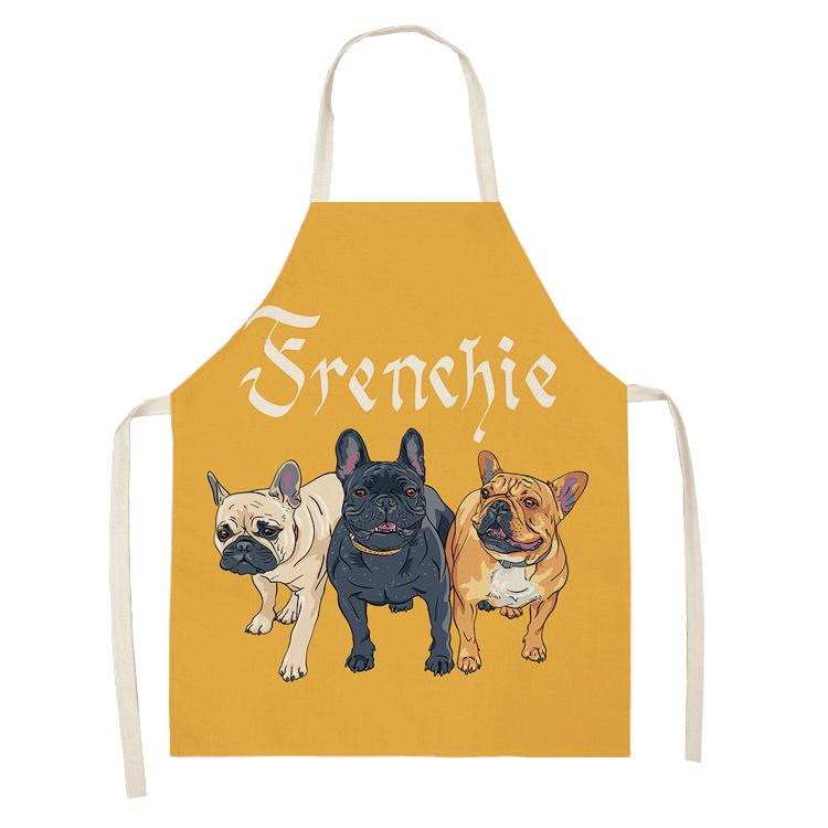 Кухонные фартуки с рисунком собаки из мультфильма для приготовления пищи, хлопковые льняные фартуки без рукавов, нагрудники для взрослых, аксессуары для уборки дома