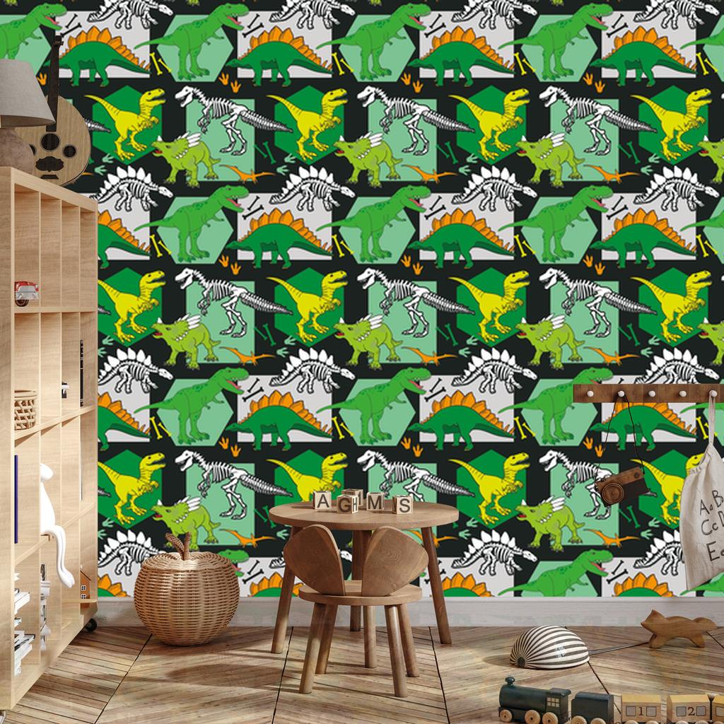 Wallpaper Wall for Boys Dinosaurs and Animals 50x1000