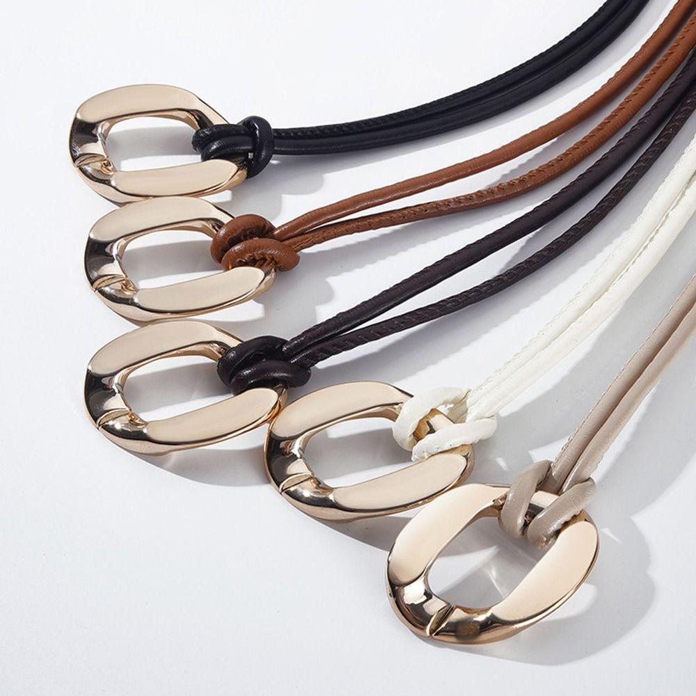 DIY Тонкий пояс-веревка с металлической пряжкой Тонкий ремень Модный плетеный пояс Для юбок Платьев Топов Одежды