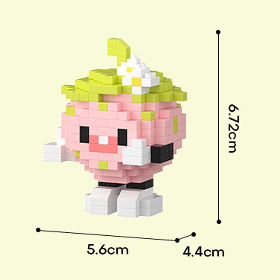 Строительные блоки, симпатичные кирпичики, фруктовые фигурки, мини-частицы, модные игровые фрукты, набор для счастливой еды, креативный декор рабочего стола