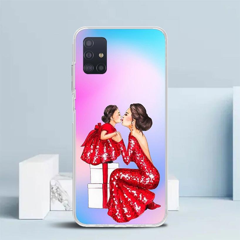 Женская Модная Девочка Супер Мама Ребенок Мягкий Чехол для Samsung Galaxy A12 A22 A32 A52 A72 A02S Чехол для Телефона Note 20 Ultra 10 S10 Plus A5