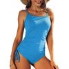 CHARMLEAKS Ribbed One Piece Swimsuits for Women Tie Side High Cut Bathing Suits Padded Monokinis