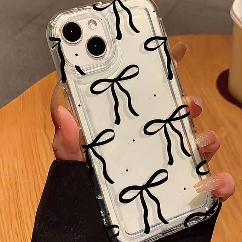Матовый чехол для телефона с бантом в горошек для iPhone 13 Pro/15/17/15 Pro Max.