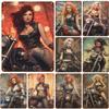 Metal Tin Signs Pin Up Girls Woman Motorcycle Vintage Funny Art Wall Decorations for Home Man Cave Garage Cafe Bars Clubs Pubs