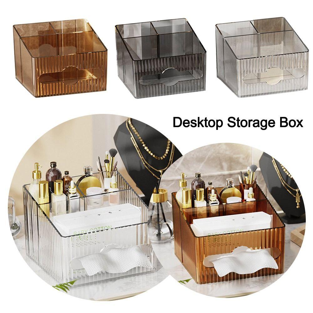 Пылезащитный настольный ящик для хранения, прозрачные коробки для косметики, новая коробка для салфеток