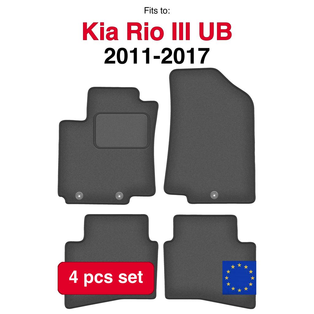 Velour Car Floor Mats For Kia Rio Iii Ub Hatchback (2011-2017)